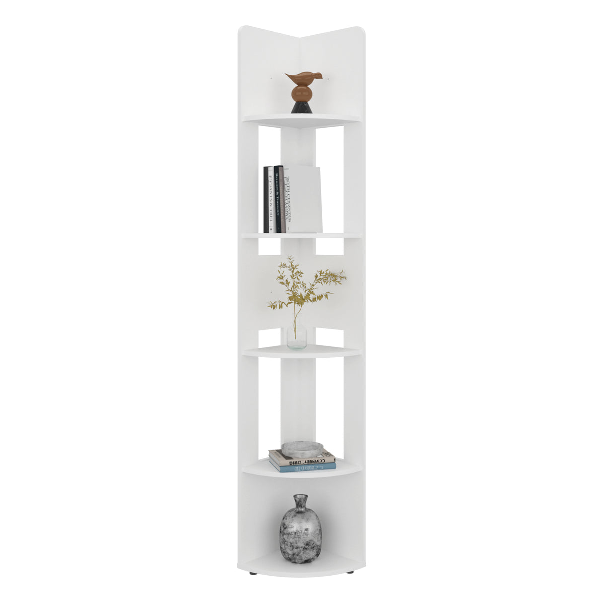 Estantería E-M7 Blanco 30x180.6cm con Cinco Compartimientos y con Cuatro Entrepaños