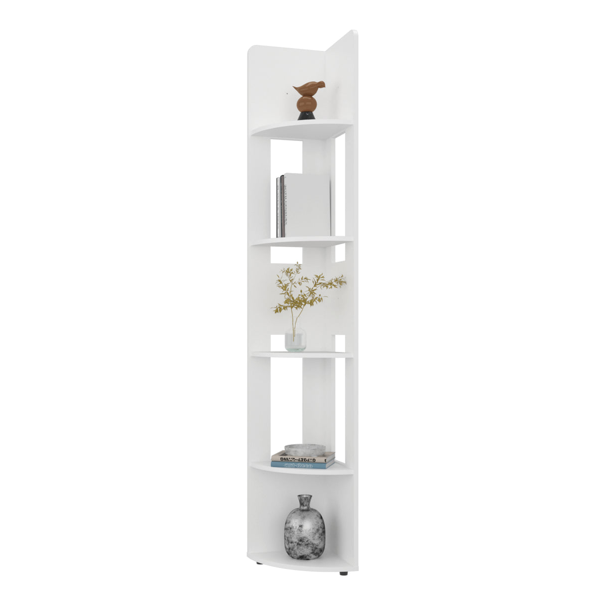 Estantería E-M7 Blanco 30x180.6cm con Cinco Compartimientos y con Cuatro Entrepaños