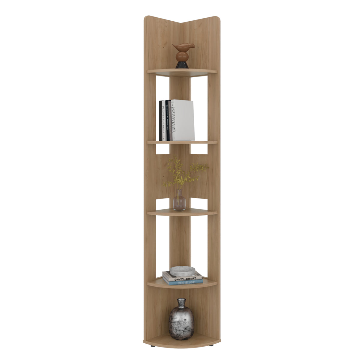 Estantería E-M7 Fresno Europeo 30x180.6cm con Cinco Compartimientos y con Cuatro Entrepaños