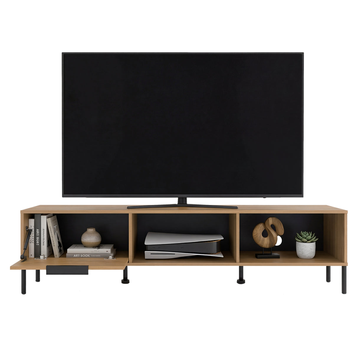Rack de TV Dorne Fresno 170x42.6cm para TV Hasta 75" Pulgadas con Dos Compartimientos