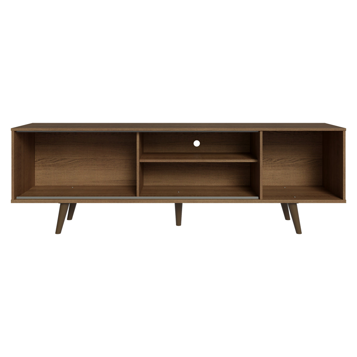 Centro de Entretenimiento Torino Marrón 160x53cm para TV Hasta 65" Pulgadas con Cuatro Compartimientos
