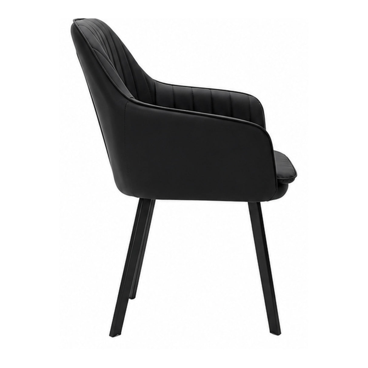 Silla Verona Negro 45x86cm de Asiento Ovalado con Espaldar y con Apoya Brazos