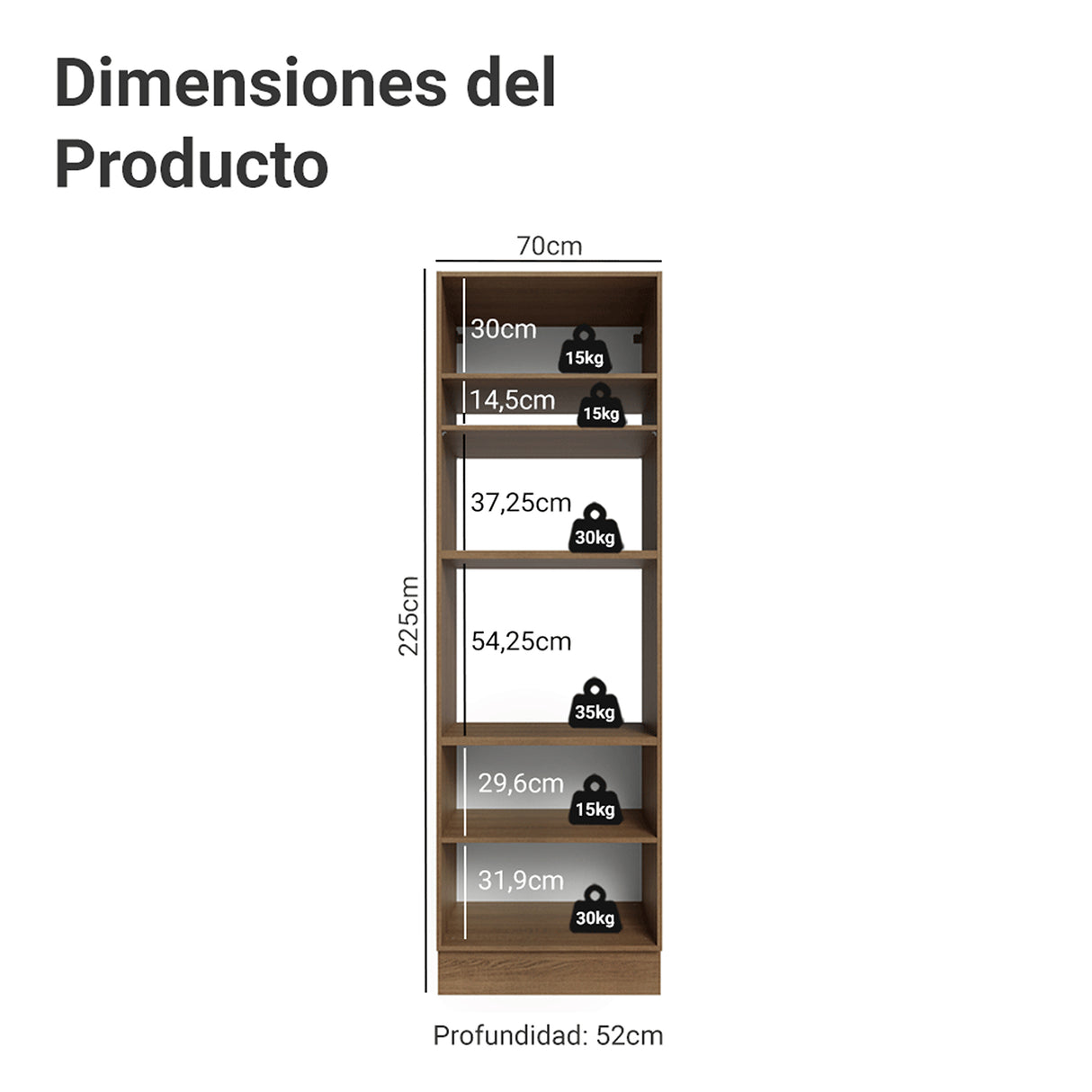 Módulo Para Microondas Vik Marrón y Verde 70x225cm con Tres Puertas