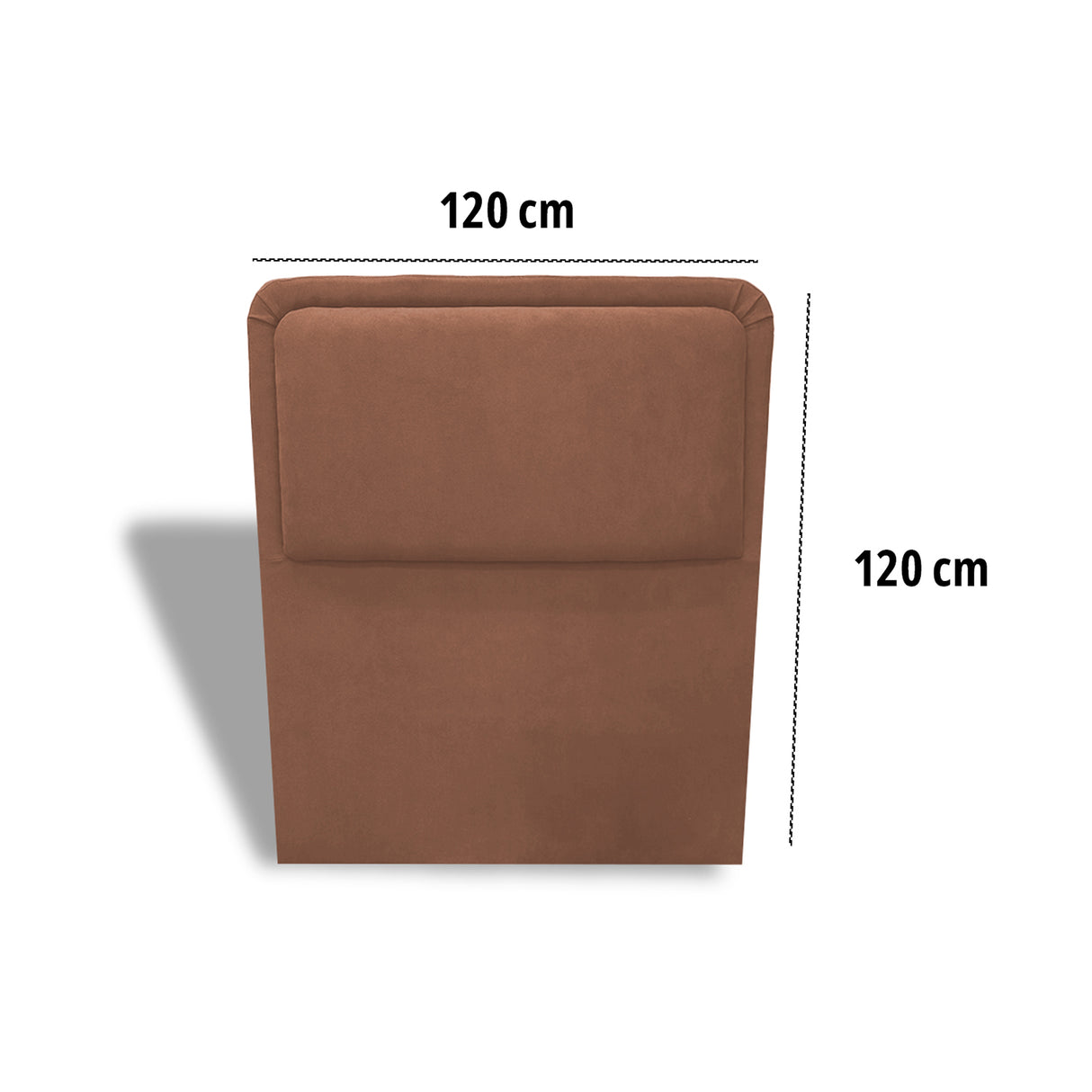Cabecero de Piso Nube Camel 120x120cm para cama Semidoble con Acabado Liso