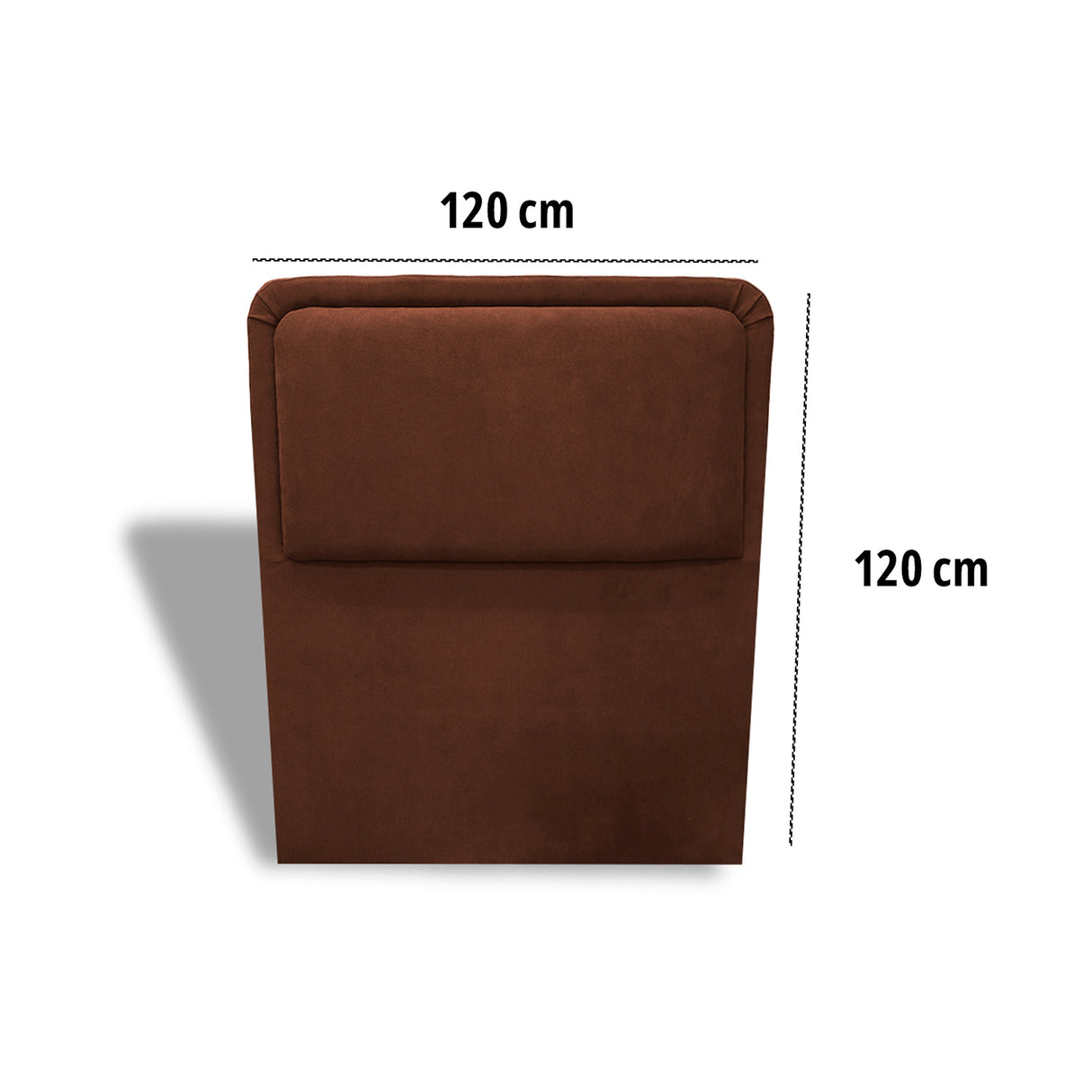 Cabecero de Piso Nube Marron 120x120cm para cama Semidoble con Acabado Liso