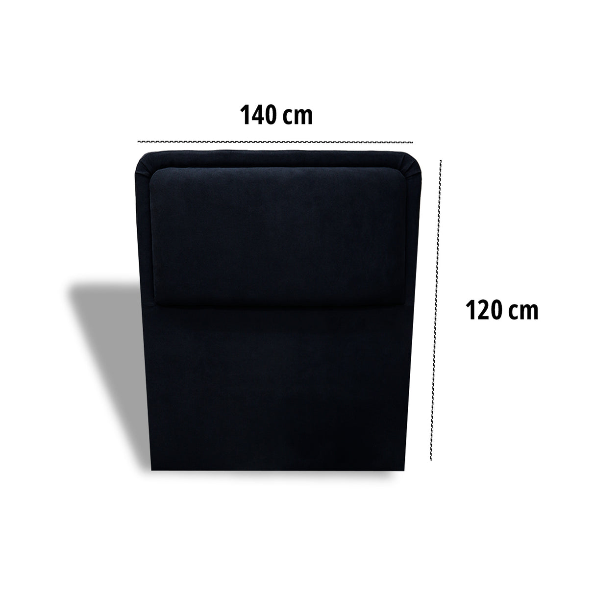 Cabecero de Piso Nube Negro 140x120cm para cama Doble con Acabado Liso