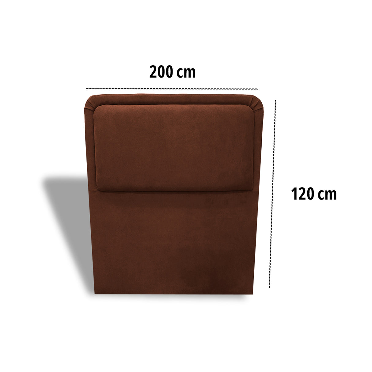 Cabecero de Piso Nube Marron 200x120cm para cama King con Acabado Liso