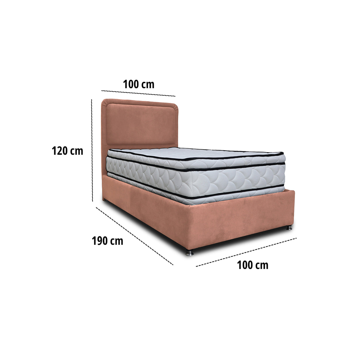 Combo Base Cama y Cabecero Nube Camel 100x30cm para Colchón Sencillo 100 X 190 Cm con Colchón