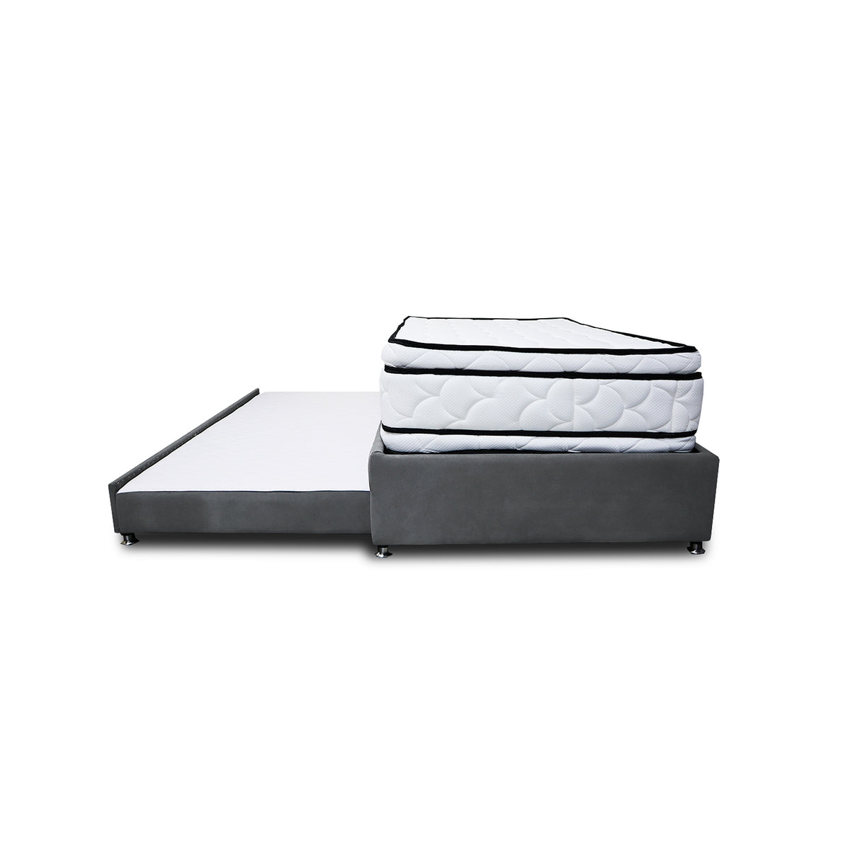 Combo Cama Tarima y Colchón Nube Gris Oscuro 100x35cm para Colchón Sencillo 100 X 190 Cm sin Cabecero
