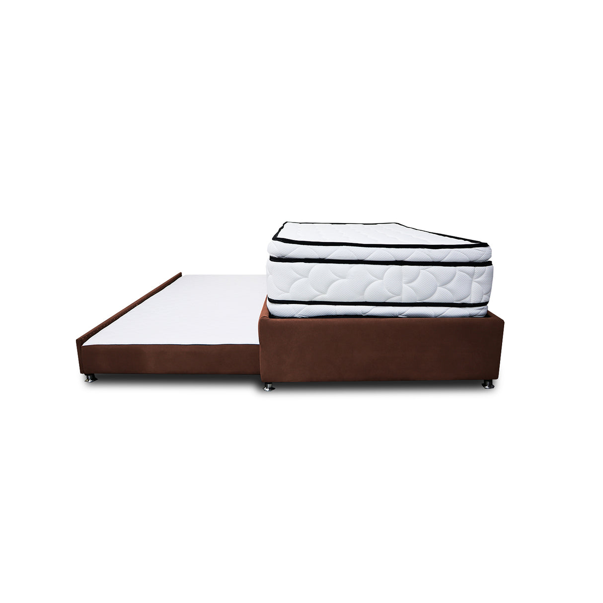 Combo Cama Tarima y Colchón Nube Marron 140x35cm para Colchón Doble 140 X 190 Cm sin Cabecero