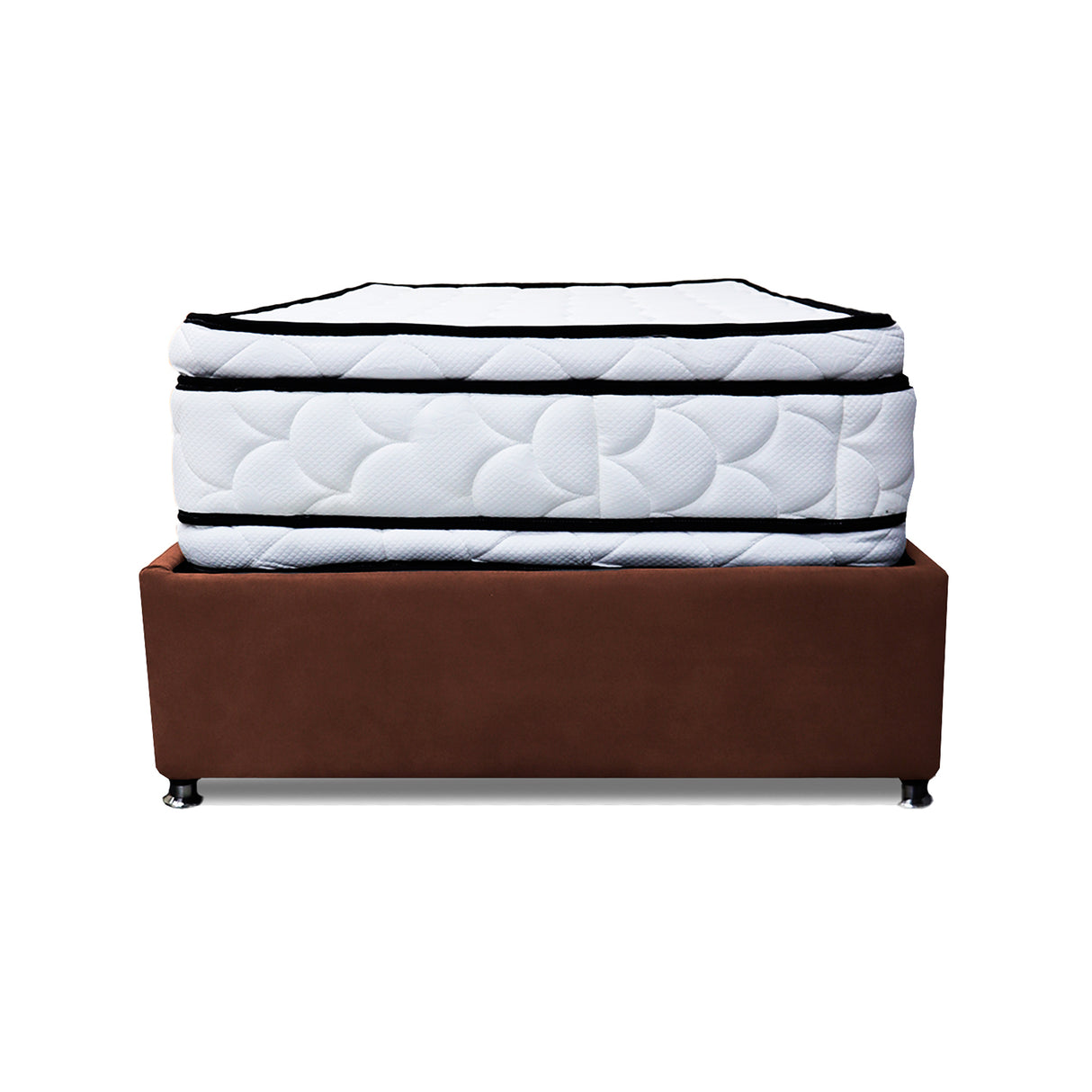 Combo Cama Tarima Nido y Cabecero Nube Marron 140x35cm para Colchón Doble 140 X 190 Cm con Colchón
