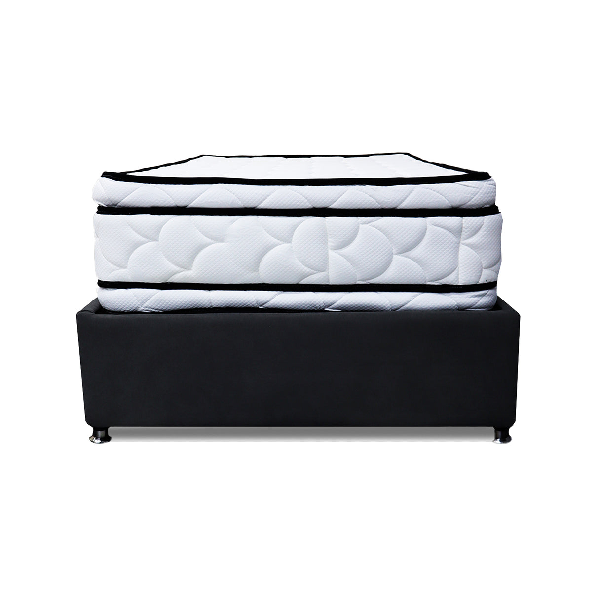 Combo Cama Tarima Nido y Cabecero Nube Negro 140x35cm para Colchón Doble 140 X 190 Cm con Colchón