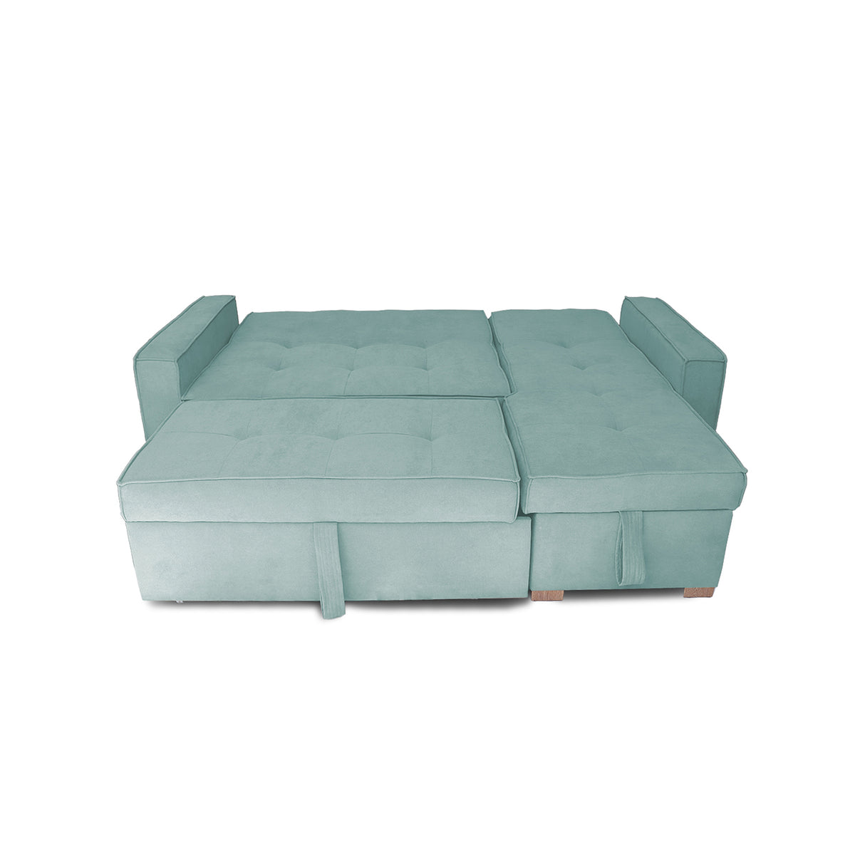 Sofá Cama Esquinero Marsella Menta 210x95cm de Cinco Puestos Reclinable con Apoya Brazos