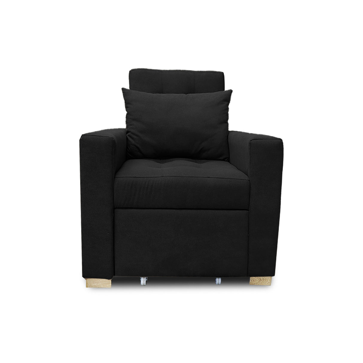 Poltrona Mood Negro 80x95cm de Un Puesto Reclinable sin Apoya Brazos