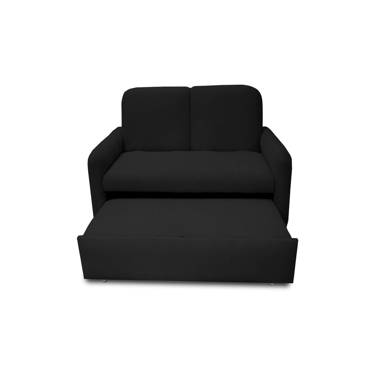 Sofacama Nube Negro 120x95cm de Dos Puestos Reclinable con Apoya Brazos