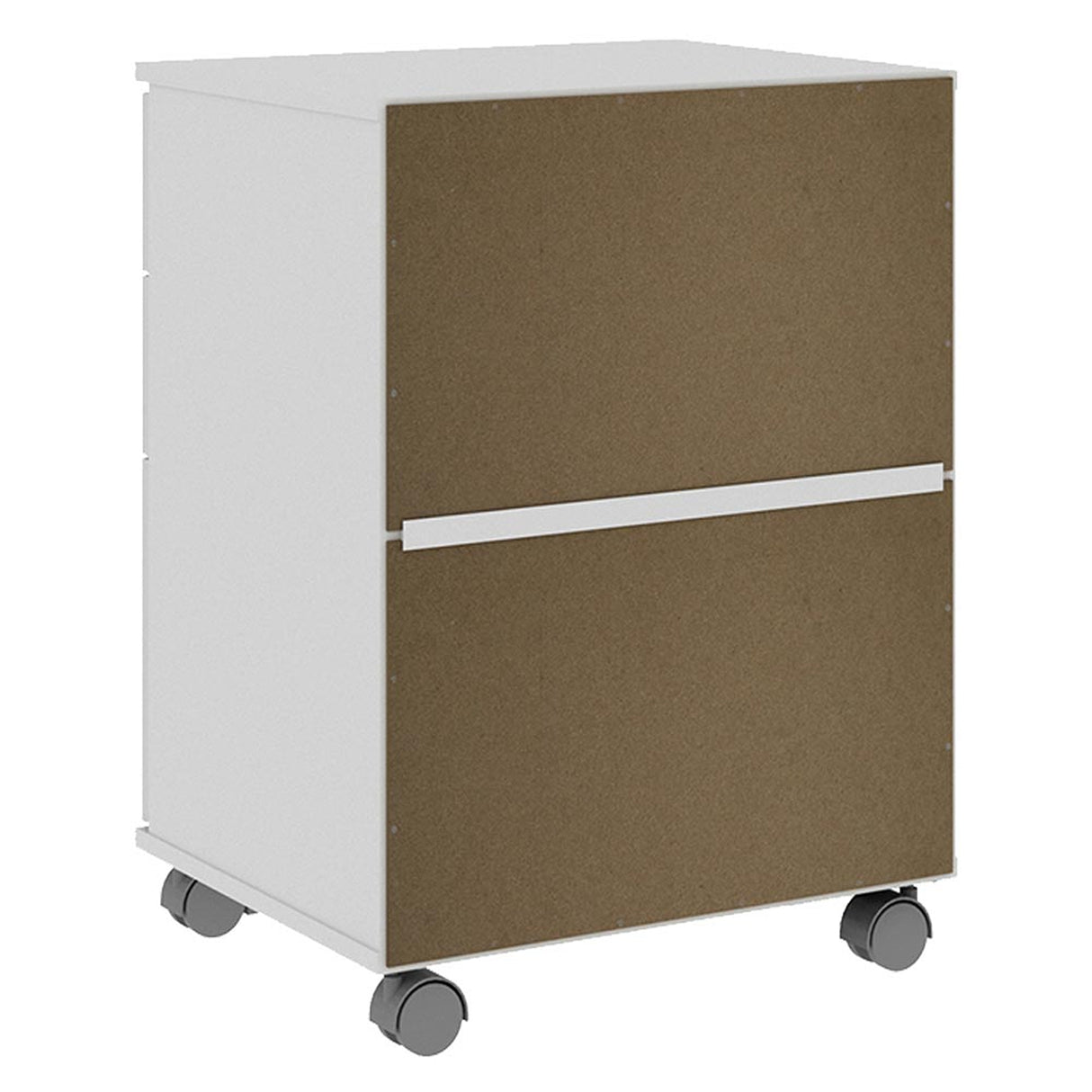 Cajonera Blanco 48x65cm de Tres Hileras con Tres Cajones y con Ruedas