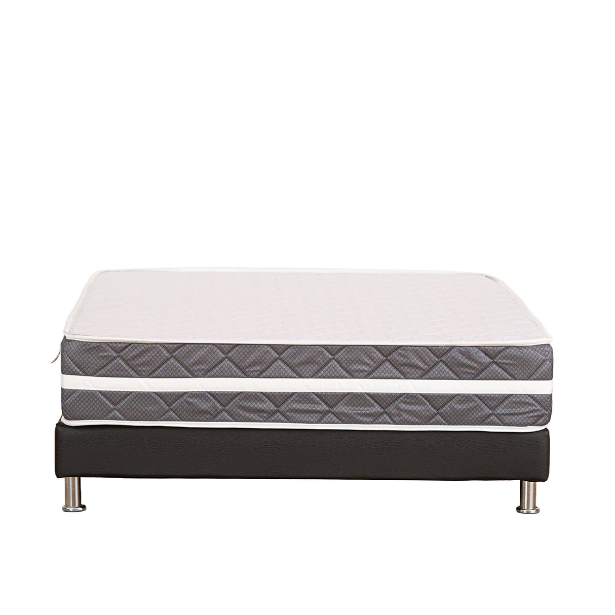 Colchón Juglar Gris y Blanco Doble 140 X 190 Cm Ortopedico Firmeza Firme Adaptable Doble Faz y Fuelle de 25cm