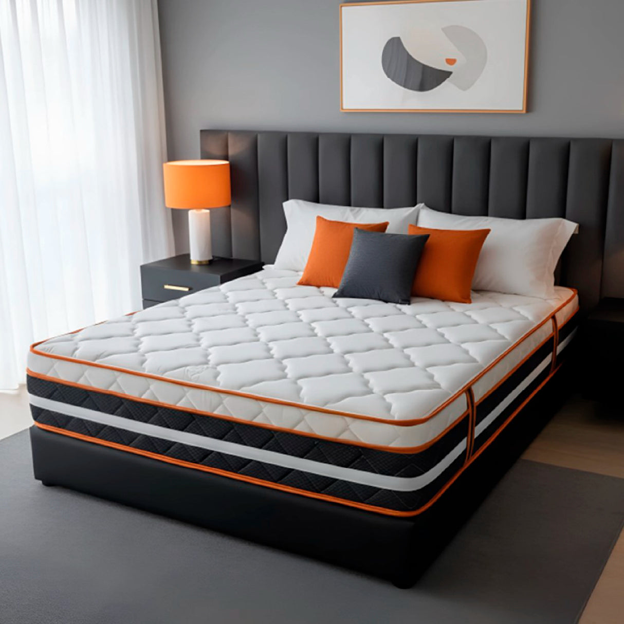 Colchón Cacique Gris y Blanco Sencillo 100 X 190 Cm Ortopedico Firmeza Firme Adaptable Doble Faz y Fuelle de 30cm