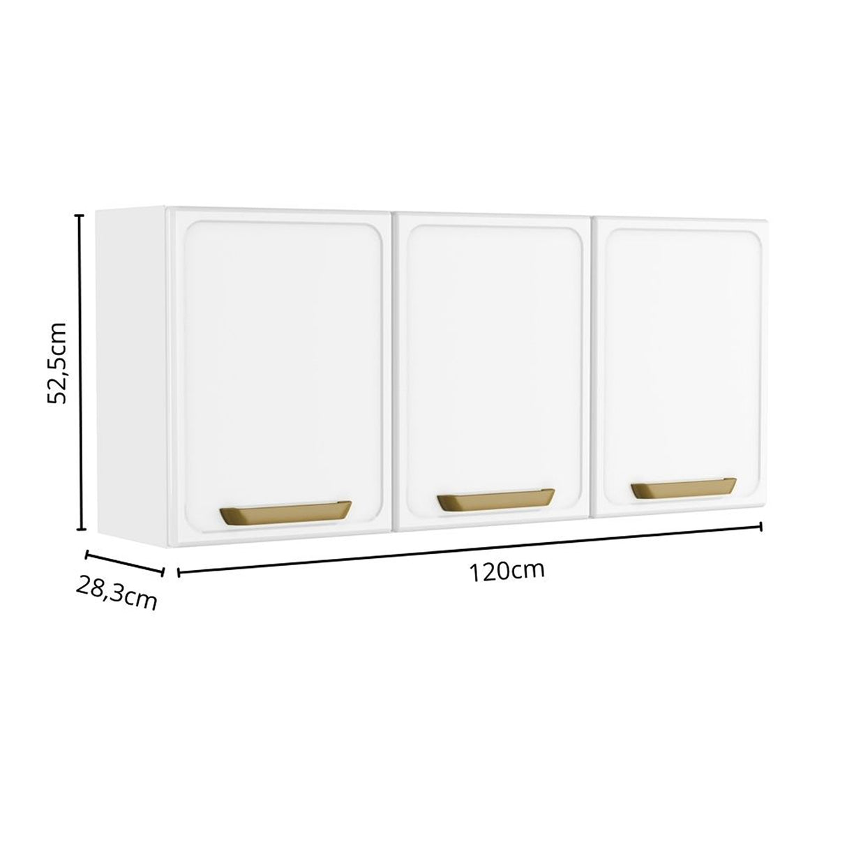 Mueble Superior de Cocina Essencia Blanco 120x52cm con Un Entrepaño y Tres Puertas
