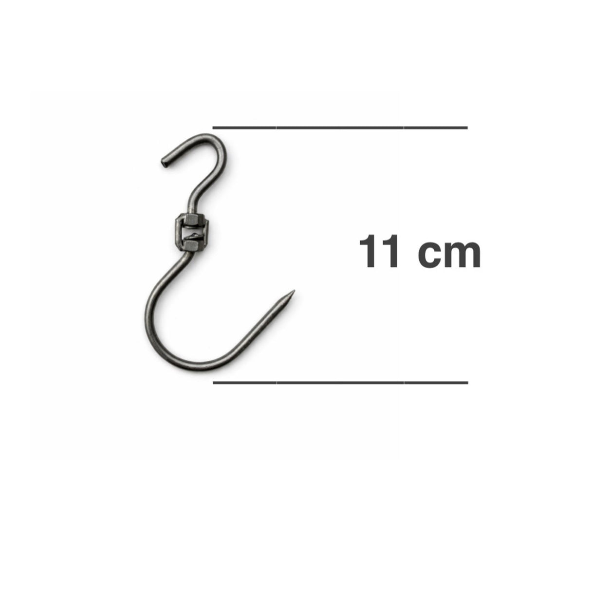 Set x 6 Ganchos Giratorios para Barril Plateado 10x5cm Para Asados