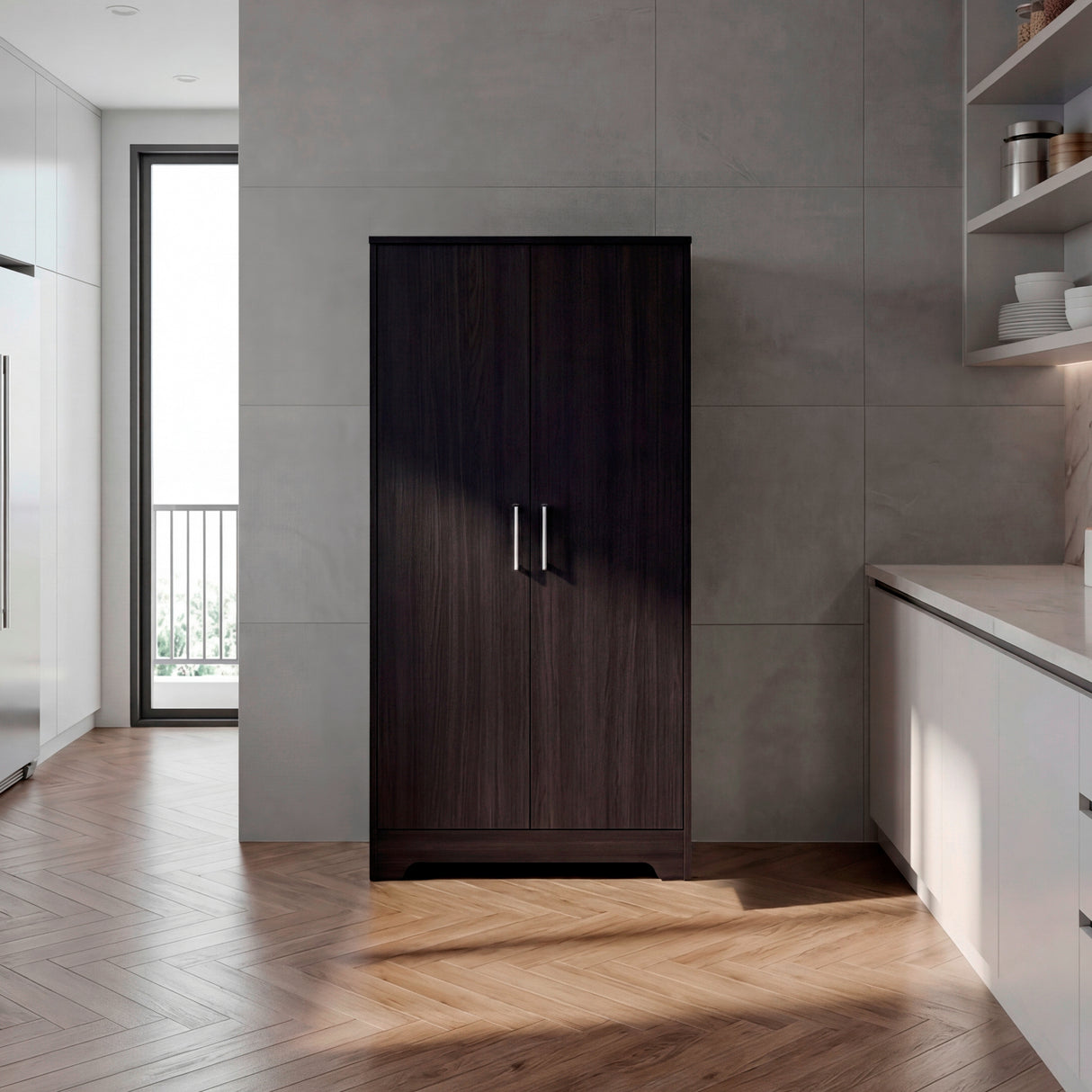 Alacena Ossa Wengue 78x154cm con Dos Puertas