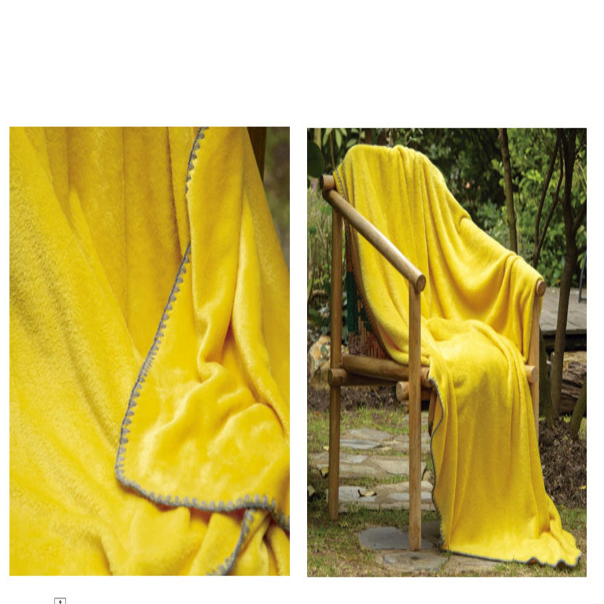 Cobija Flannel Fleece Amarillo 160x230cm Fondo Entero Suave