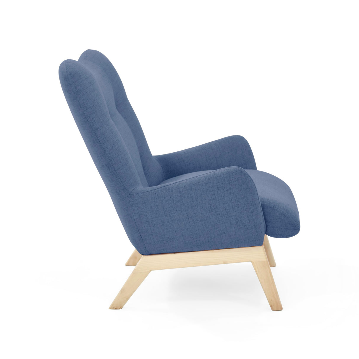 Poltrona Veneto Indigo y Matiz Natural 73x89cm de Un Puesto y con Apoya Brazos