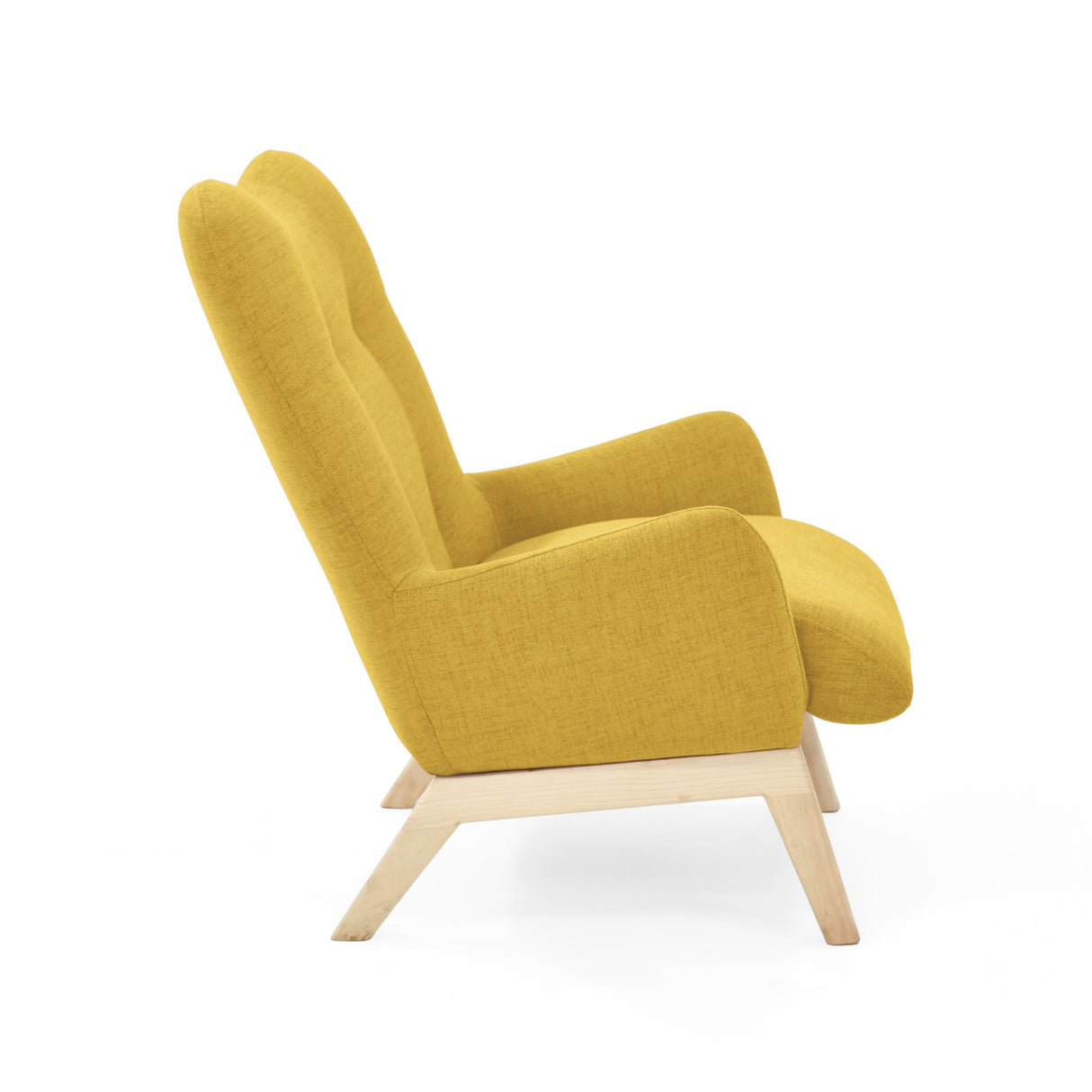 Poltrona Veneto Mostaza y Matiz Natural 73x89cm de Un Puesto y con Apoya Brazos