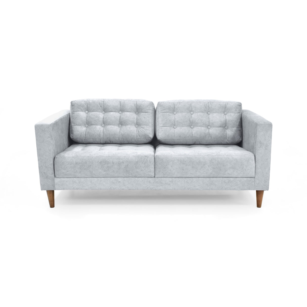 Sofá Donatello Plata y Matiz Caoba 183x81cm de Tres Puestos y con Apoya Brazos
