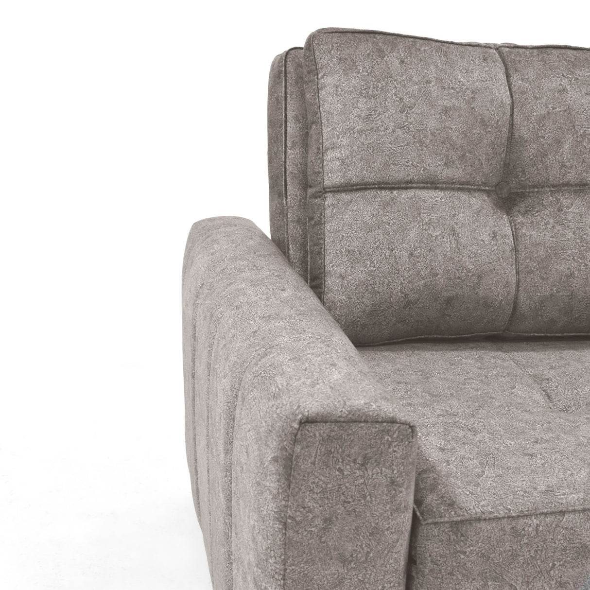 Sofacama Doha Taupe y Matiz Caoba 150x87cm de Dos Puestos Reclinable y con Apoya Brazos