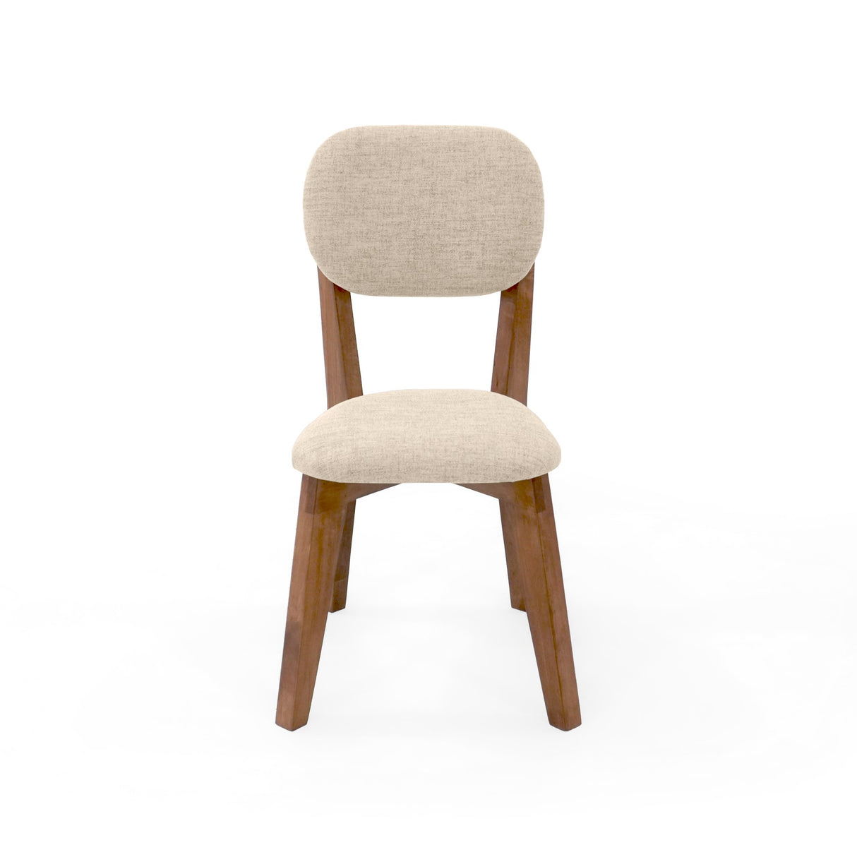 Silla de Comedor Adela Trigo y Matiz Caoba 50x93cm de Asiento Ovalador con Espaldar y sin Apoya Brazos