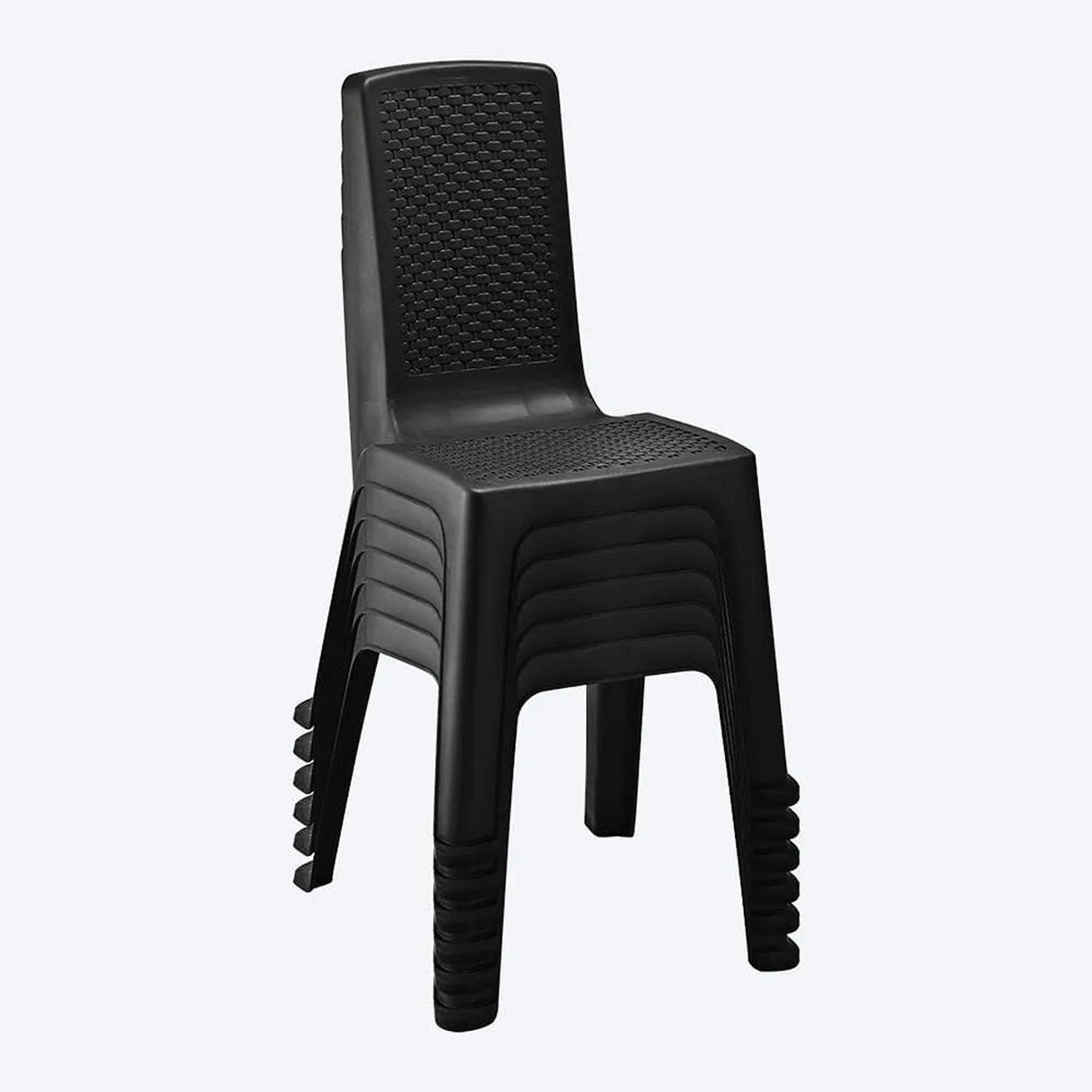 Set x 6 Sillas Eterna Negro 49x86.5cm de Asiento Rectangular con Espaldar y sin Apoya Brazos