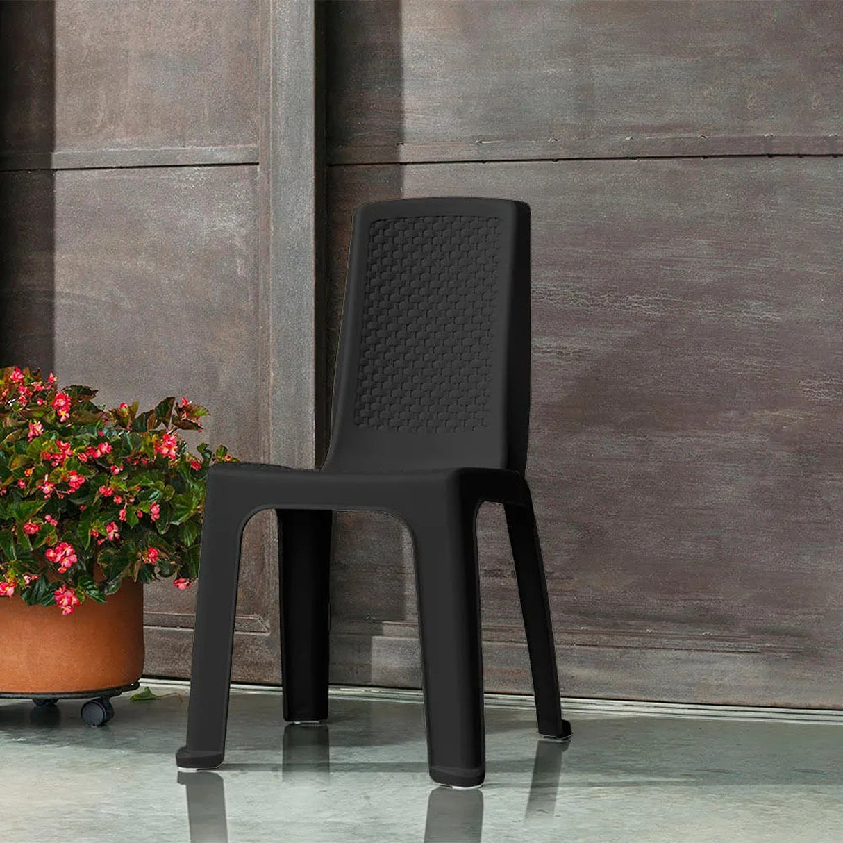 Set x 13 Sillas Eterna Negro 49x86.5cm de Asiento Rectangular con Espaldar y sin Apoya Brazos