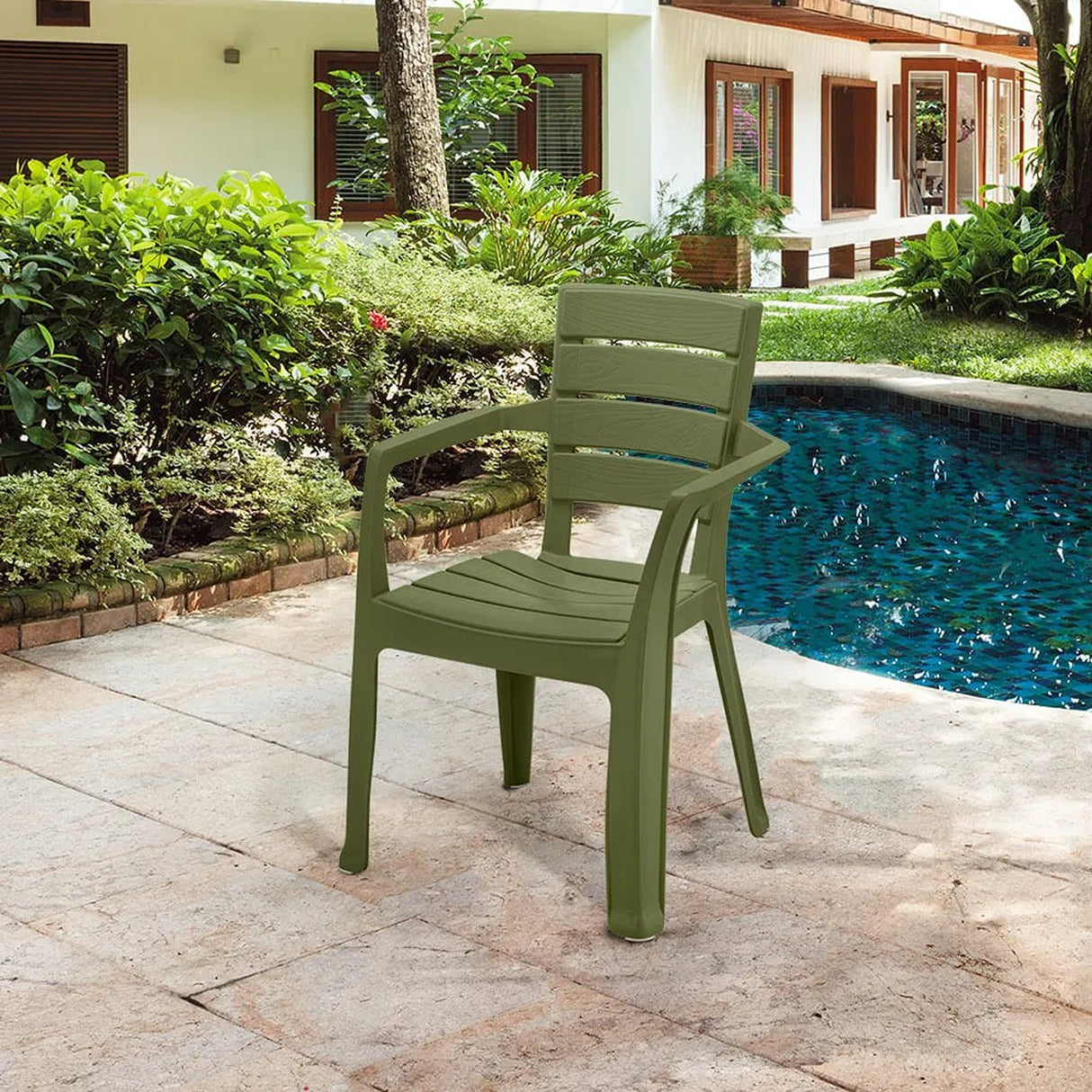 Set x 13 Sillas Barú Trendy Verde Selva 59x82.5cm de Asiento Rectangular con Espaldar y con Apoya Brazos
