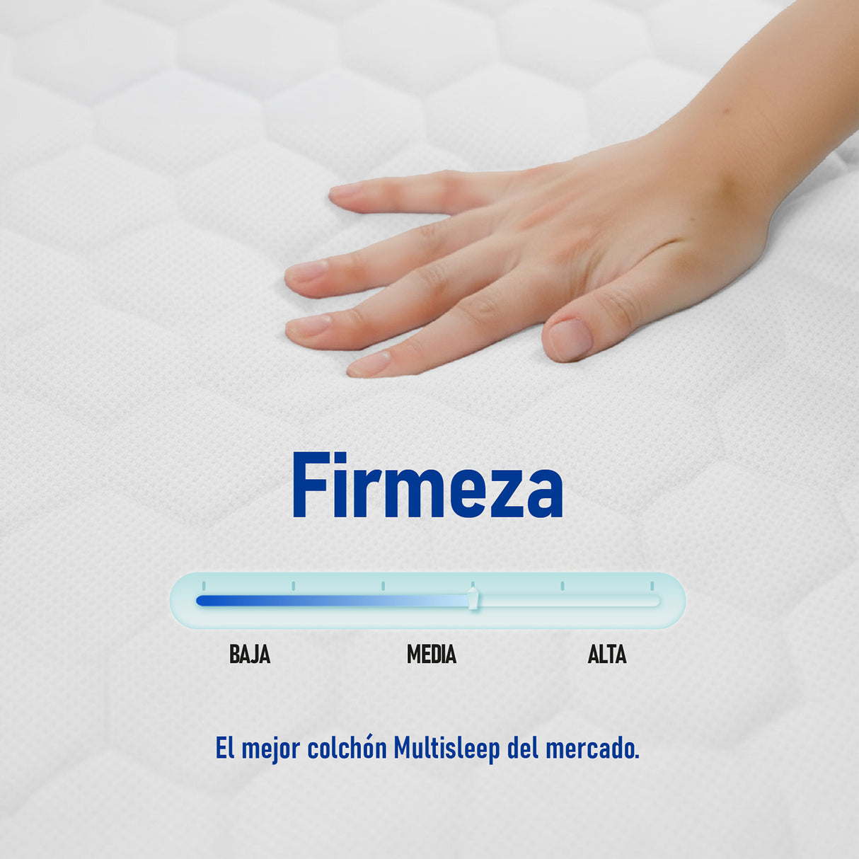 Combo Colchón Enrollado Multisleep Blanco y Arena Sencillo 100 X 190 Cm Firmeza Medio Doble Faz Con Cabecero y Base Cama
