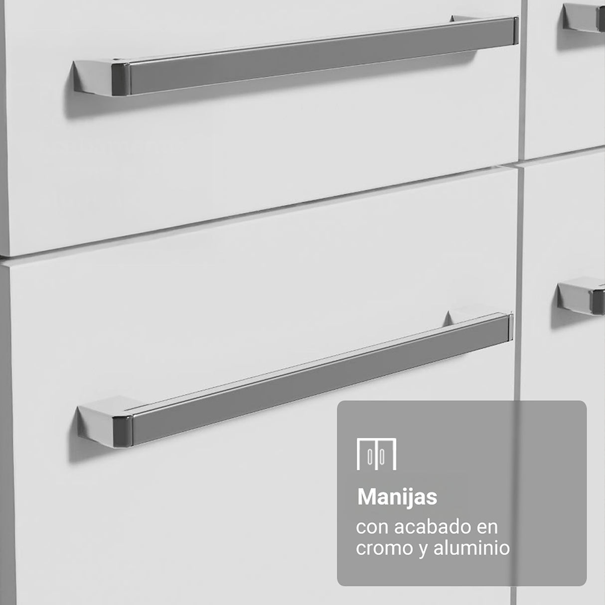 Cocina Integral Emily Marrón y Blanco 229x210cm con Mesón de Madera Aglomerada Mdp y sin Estufa