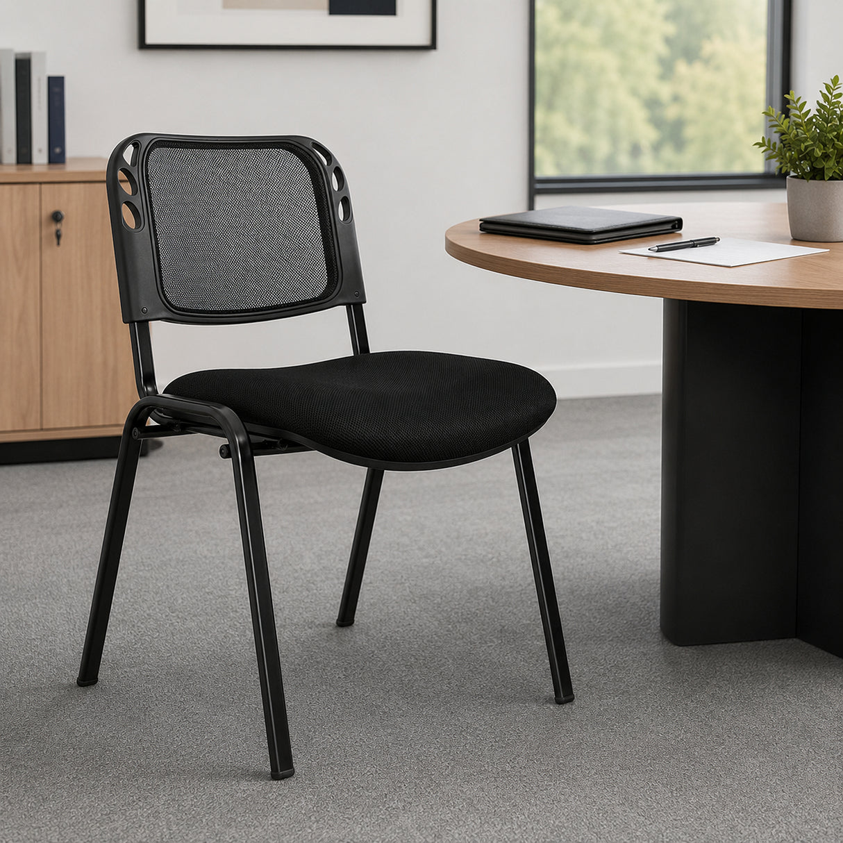 Silla Interlocutora Negro 48x78cm sin Apoya Brazos
