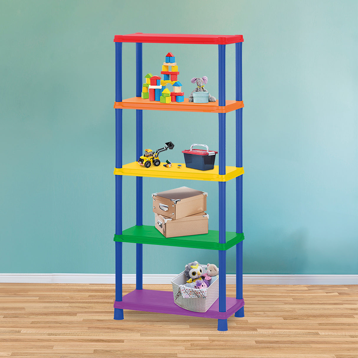 Estante Rimax Multicolor 71.4x174.5cm Rectangular con Cinco Compartimientos y con Cinco Entrepaños