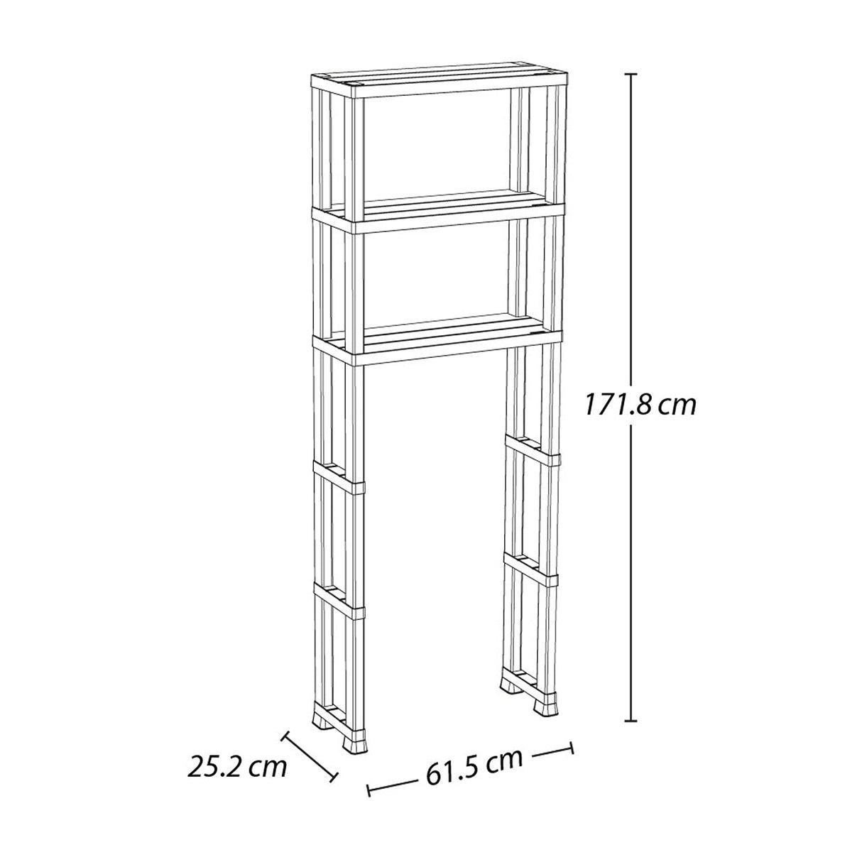Organizador de Baño Rimax Gris Hielo 61.5x171.8cm con Tres Entrepaños