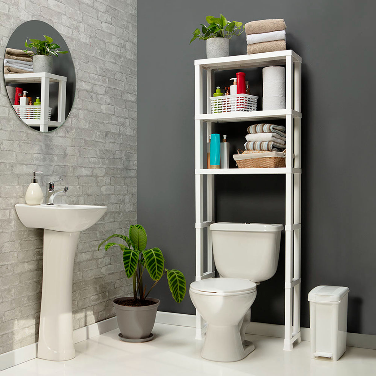 Organizador de Baño Rimax Blanco 61.5x171.8cm con Tres Entrepaños