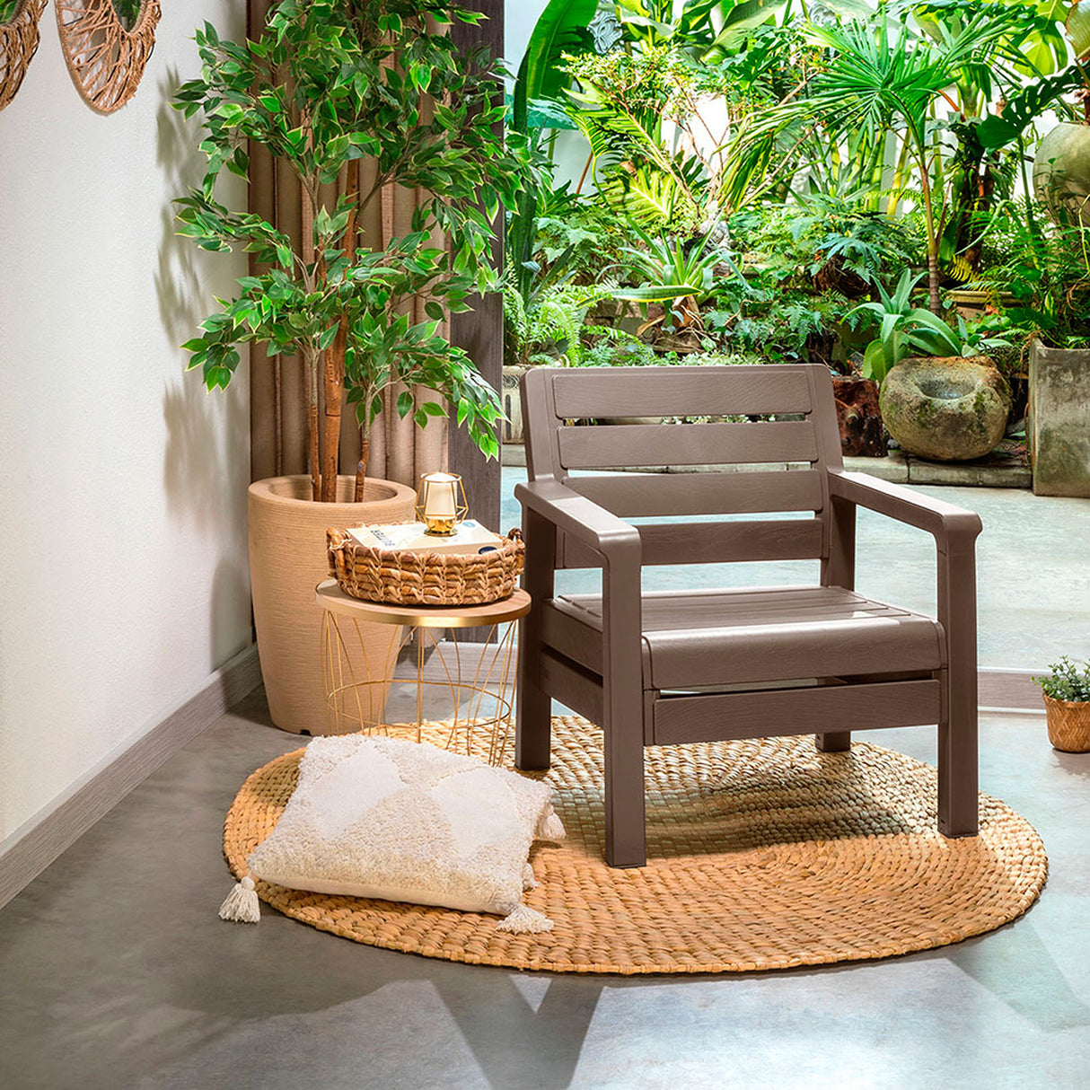Sillón Rimax Barú Moca 74.6x74.6cm de Asiento Rectangular con Espaldar y Apoya Brazos