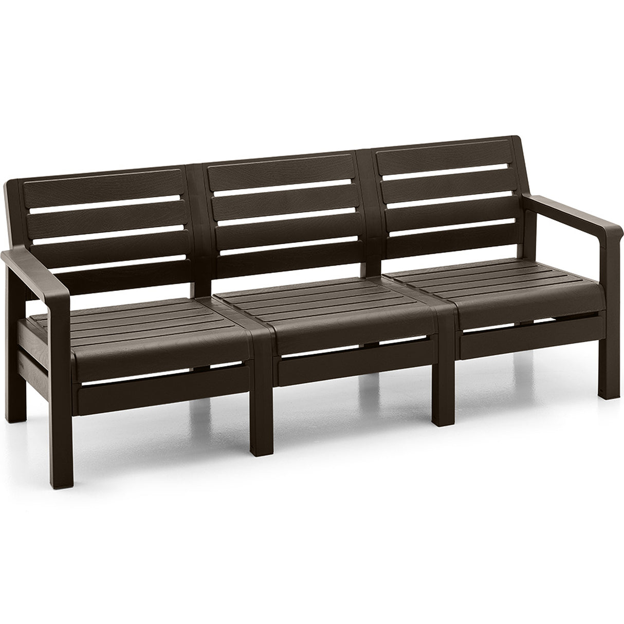 Sofá Rimax Barú Wengue 192.4x74.6cm de Tres Puestos con Apoya Brazos