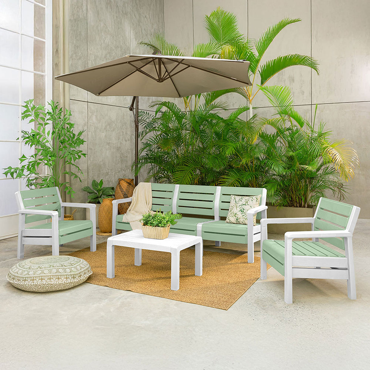 Sofá Rimax Barú Verde Salvia 192.4x74.6cm de Tres Puestos con Apoya Brazos