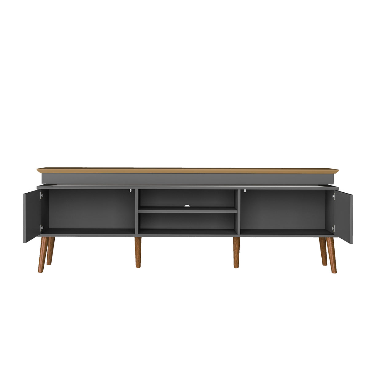 Rack de TV Lumina Gris 180x62.5cm para TV Hasta 75" Pulgadas y con Ranura para Cables
