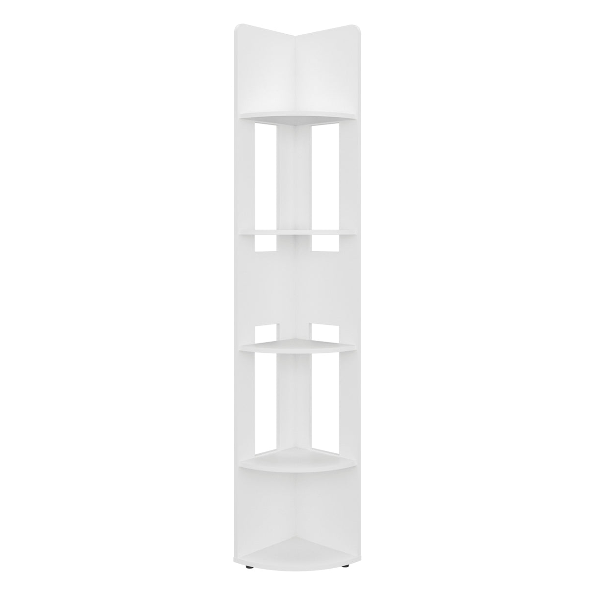 Estante Home E7 Blanco 30x180.6cm Triangular con Cinco Compartimientos y Cuatro Entrepaños