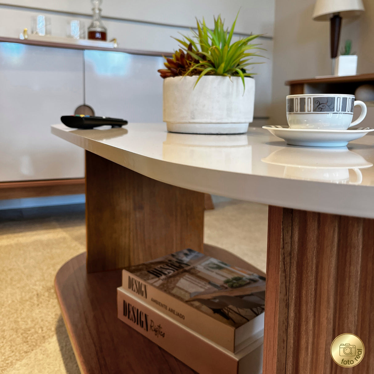 Mesa de Centro Vivaldi Café y Beige 100x45.5cm Rectangular