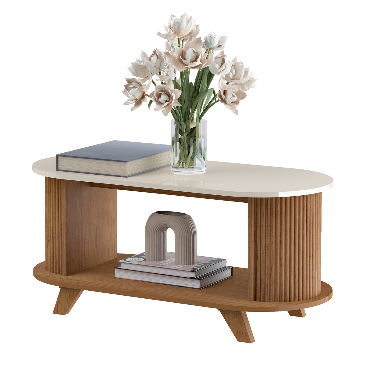 Mesa de Centro Vivaldi Café y Beige 100x45.5cm Rectangular