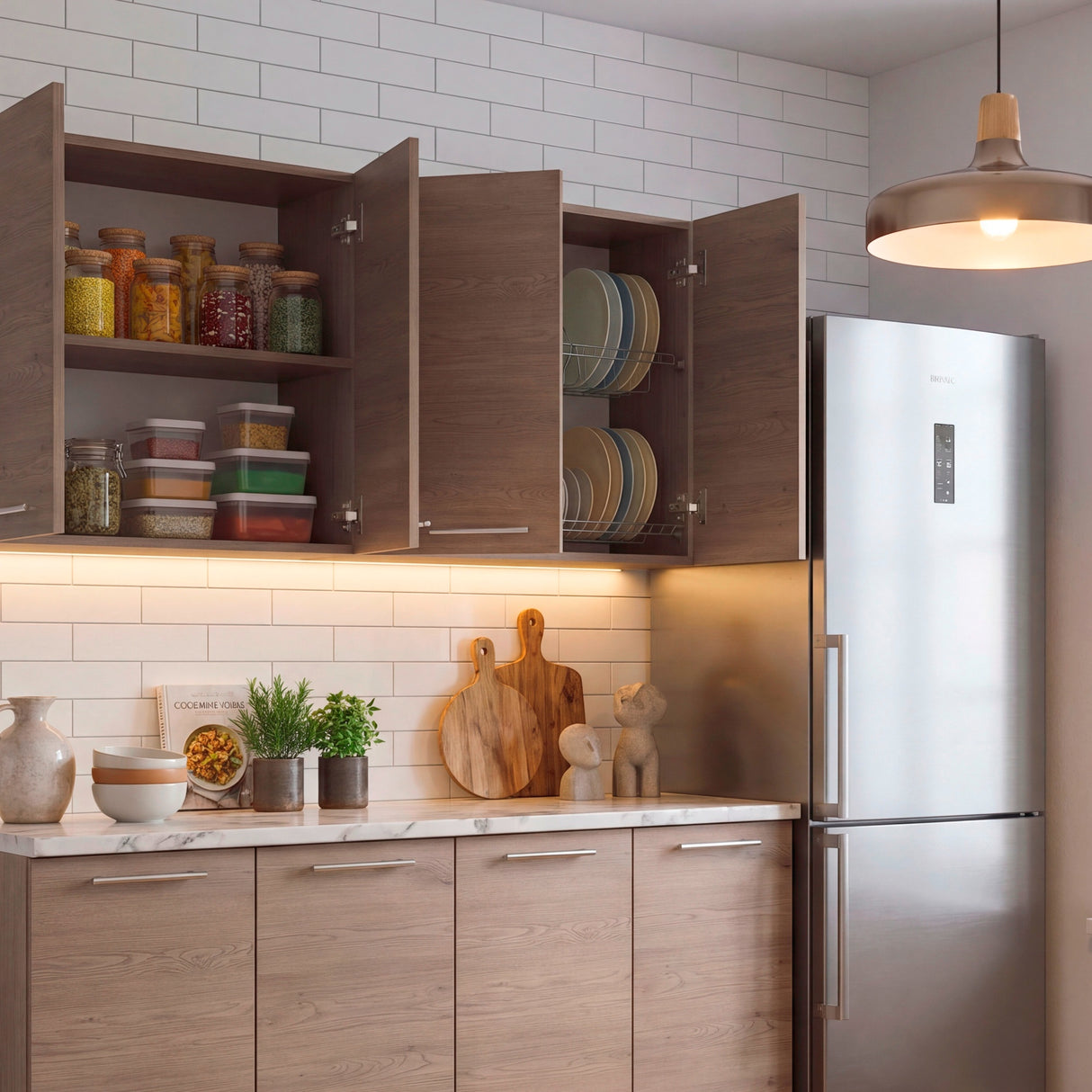 Mueble Superior de Cocina Superior Cannolo 120x60cm con Un Entrepaño y con Cuatro Puertas