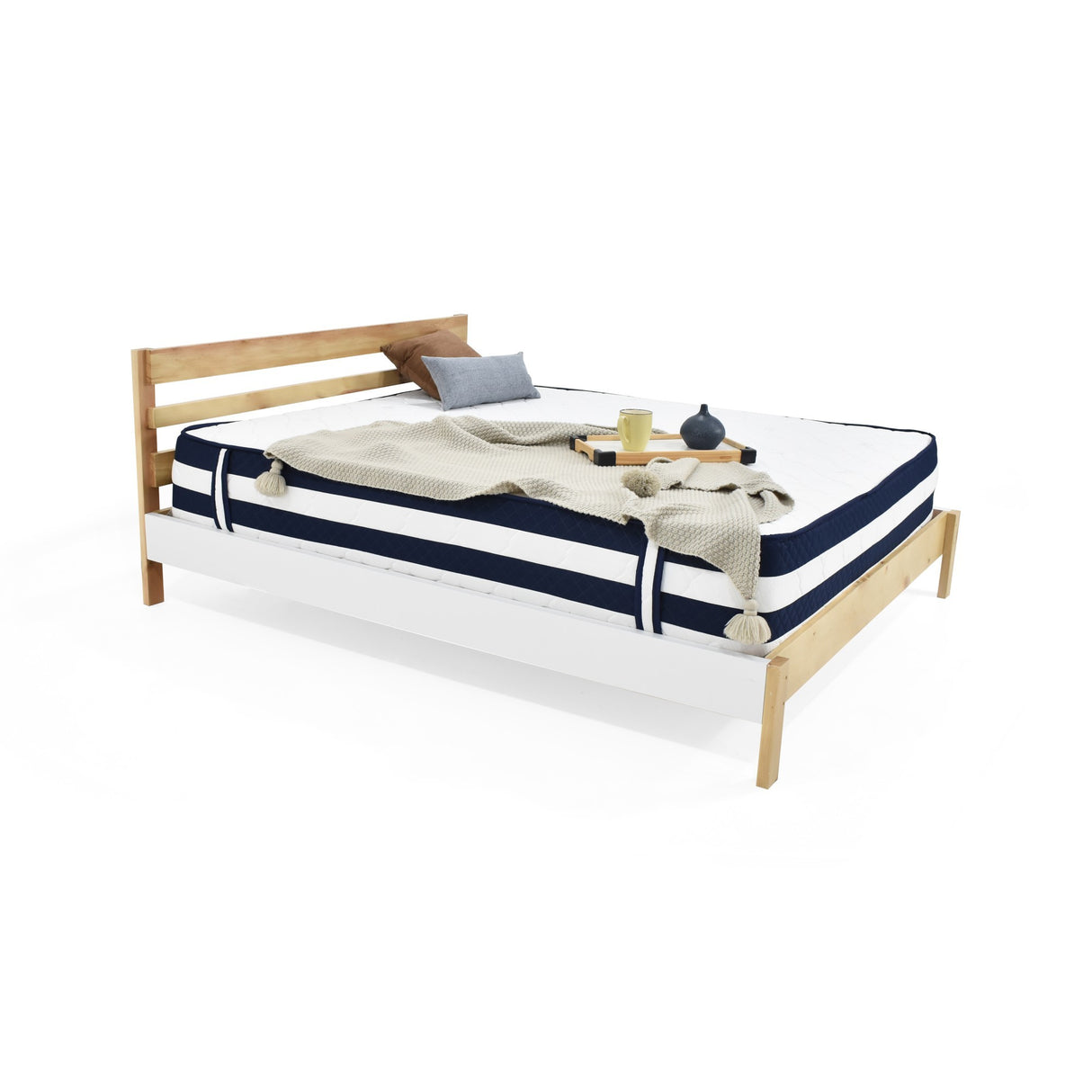 Cama Cincinnati Matiz Natural 146x77.5cm para Colchón Doble 140 X 190 Cm con Cabecero