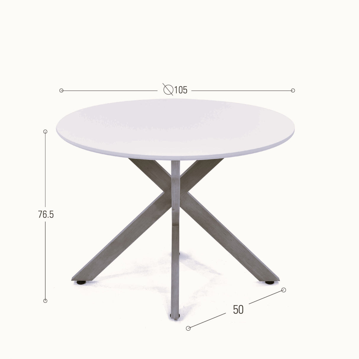 Mesa de Comedor Luxor Blanco y Matiz Natural 105x76.5cm